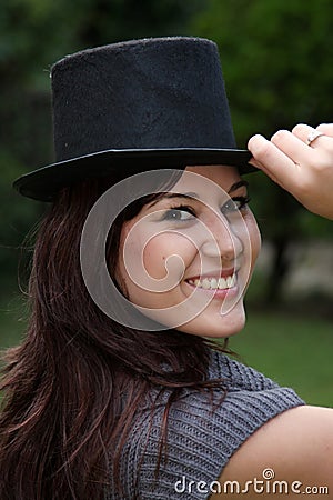 Gorgeous Woman in Black Hat