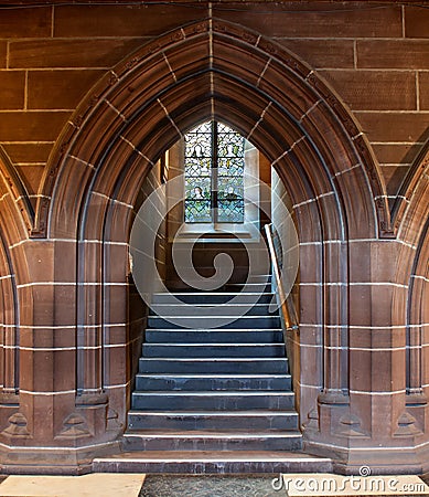 Gothic arched doorway inside Cathedral