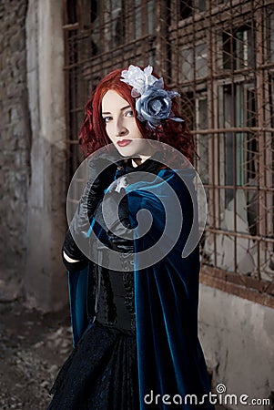 Gothic redhead woman