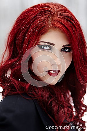 Gothic redhead woman