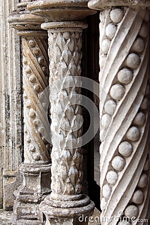 Gothic stone patterned columns architecture