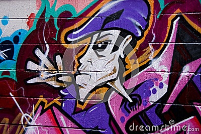 Graffiti of smoking man