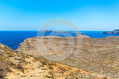 Gramvousa island near Crete, Greece. Balos beach. Magical turquoise waters, lagoons, beaches