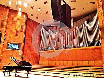 Grand piano at concert hall
