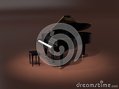 Grand Piano On Stage Royalty Free Stock Photo - Image: 17529105