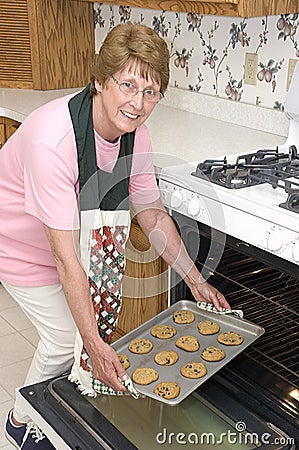 Grandma Baking Cookies in the Kitchen