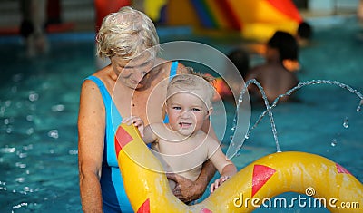 Grandmother with baby grandchild