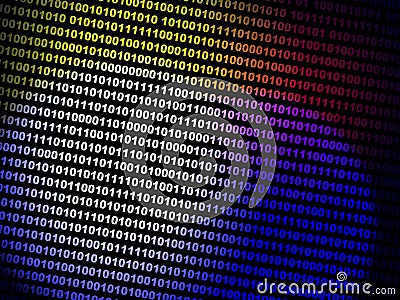 Graphic depicting binary data flow