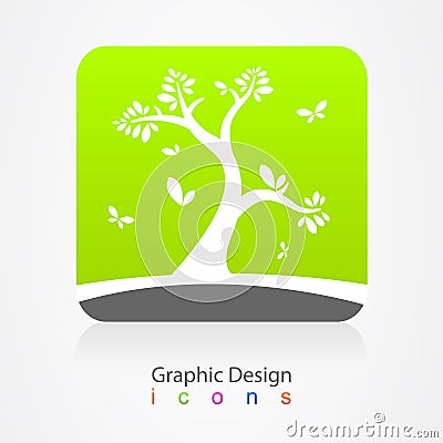 Graphic design business logo tree sign