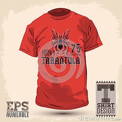 Graphic T-shirt design -Tarantula lettering design