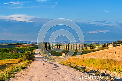Gravel road in Tuscany, Italy