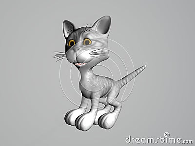 Gray Cartoon Cat