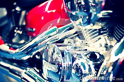 Great shiny motorcycle engine