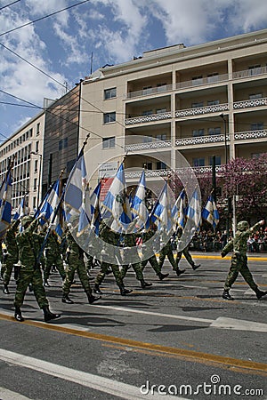 Greek Independence Day Parade - Army Flags