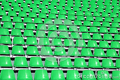 Greem seats in a Sports Venue without people