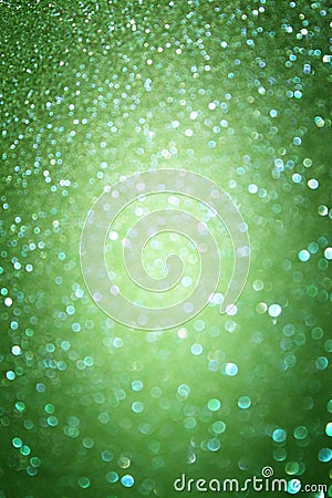 Green abstract background, green bokeh abstract lights