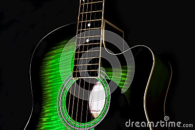 Green acoustic guitar body