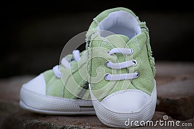 Green baby sneaker shoe