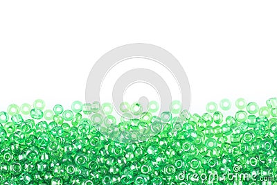 Green beads on white