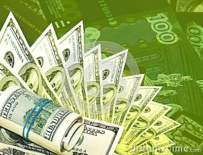 Green money background