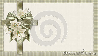 Green Plaid Christian Cross Background