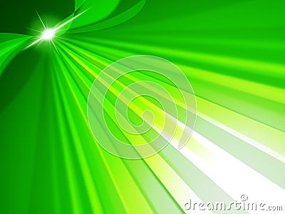 Green Rays Means Light Burst And Glow