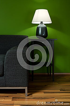 Green room with sofa