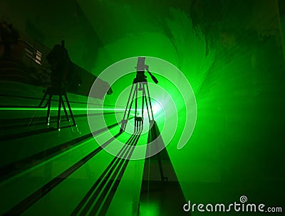 Green shadow in laser light