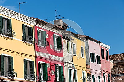 Green Shutters on Colorful Burano Homes