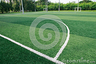 The green soccer field