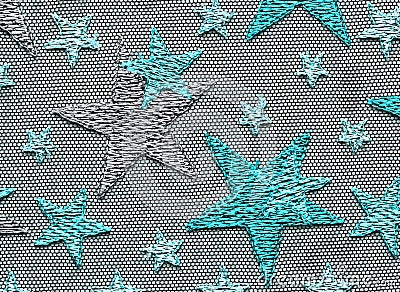 Green stars lace material texture macro shot