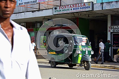 Green tuktuk. Kenya
