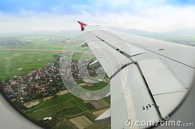 Green view from the airplane window