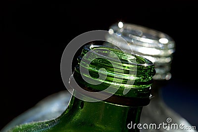Green and white bottle