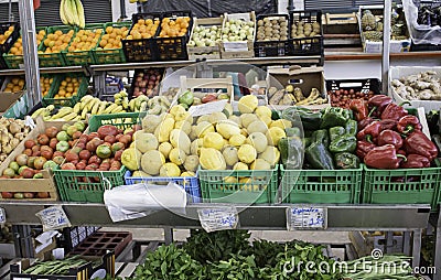 Greengrocer with vegetables
