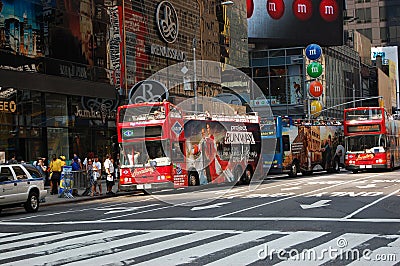 Grey Line tour bus at times square in NYC