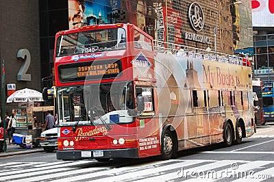 Grey Line tour bus at times square in NYC
