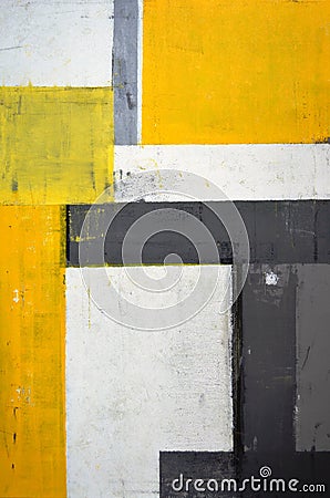 Grey and Yellow Abstract Art Painting