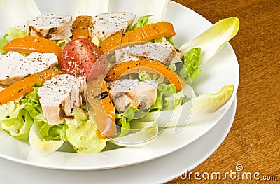 Grilled Chicken Breast Salad with Endive