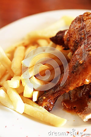 Grilled chicken and chips