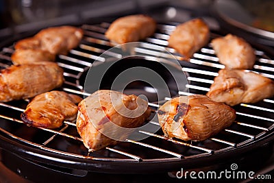 Grilled chicken on gas grill