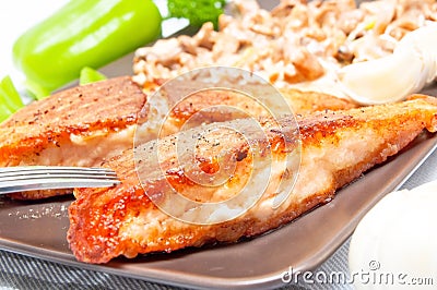 Grilled salmon food