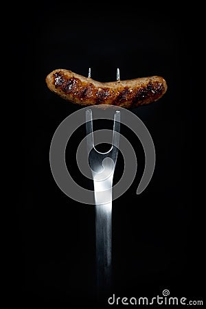 Grilled Sausage on Fork