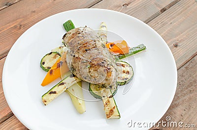 Grilled turkey with roasted vegetable