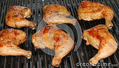 Grilling chicken leg quarters