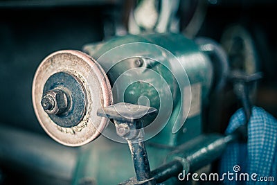 Grinder in old workshop