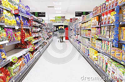 Grocery shopping aisle