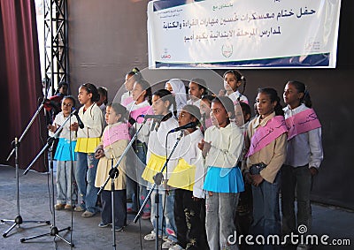 Group of Beautiful Girls coral singing