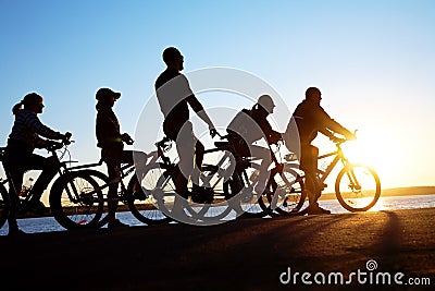 Group on bicycles