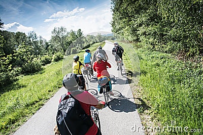 Group of bicyclists